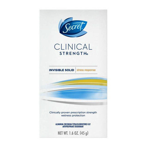 Secret Clinical Strength Invisible Solid Antiperspirant and Deodorant Stress Response, 1.6 Oz
